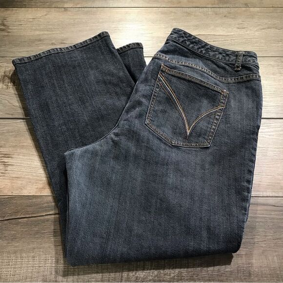 Venezia Womens Stretch Bootcut Jeans Blue Dark Wash Denim Size 5 Petite (22) - Picture 1 of 16